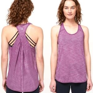 Lululemon Essential Tank Top Size 6 Heathered Vintage Plum Workout Gym Yoga